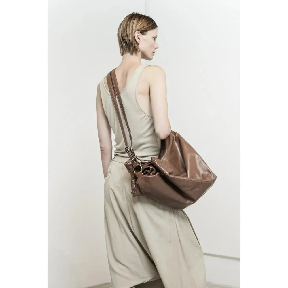 Nicholas K for Free People Phoebe Purse Pack Cognac Sheep Leather Bag - Picture 3 of 9